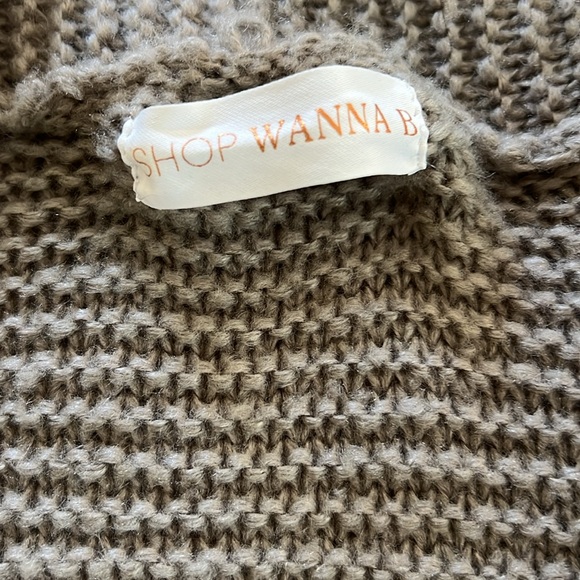 Shop Wanna B Gray Cable Knit Open Front Cardigan - Picture 3 of 5